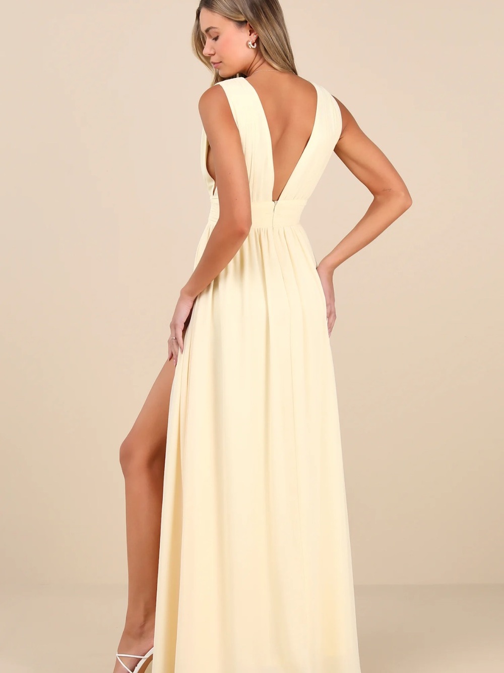 NWT Heavenly Hues Pale Yellow Maxi Dress